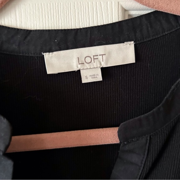 LOFT Black and Grey Media Mixed Blouse - Picture 5 of 5